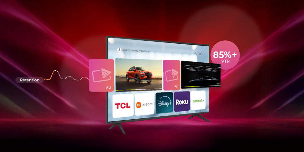 Ad podding on Connected TV shows an elevation in Retention and a VTR%